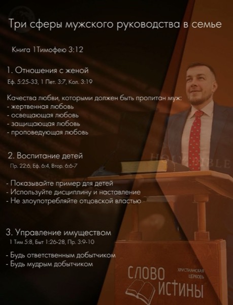 Слайд доклада — Три сферы мужского руководства